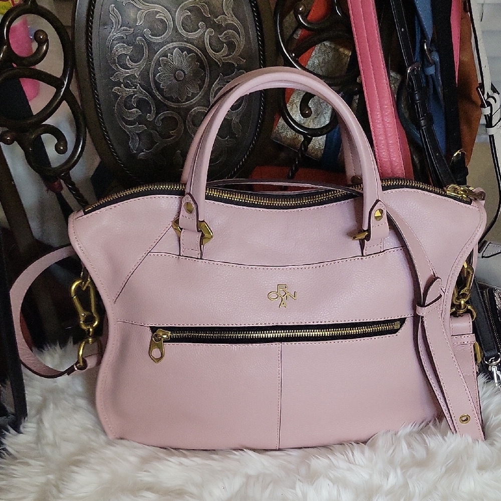 #2. orYANY Pink Leather Satchel with Gold Hardware